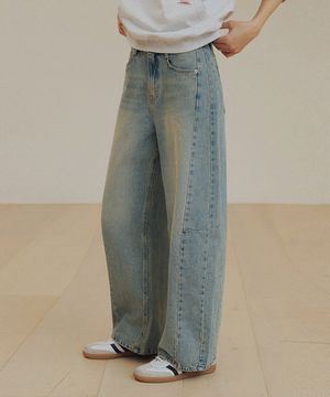 576 다트 절개 팬츠_tin blue