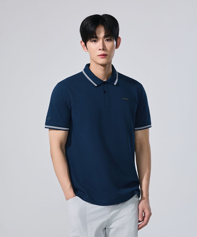 남성 컬러티핑 카라티 (D/INDIGO)