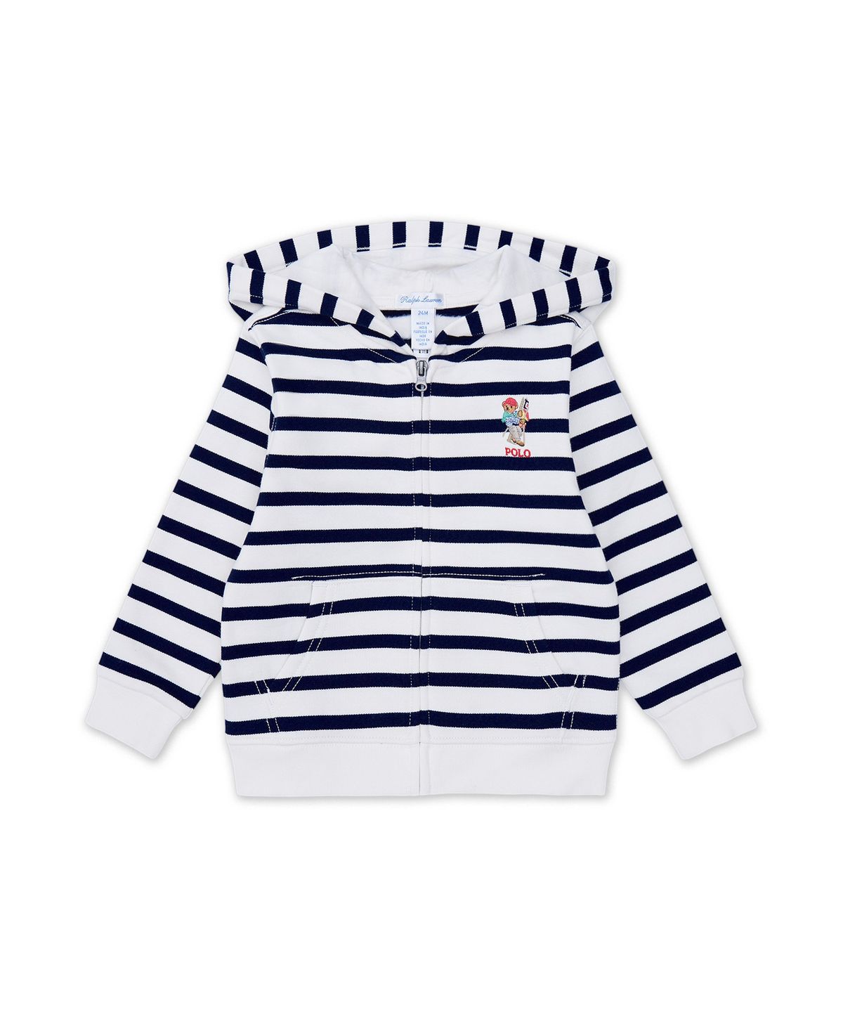 폴로 랄프 로렌 칠드런(POLO RALPH LAUREN CHILDREN) 폴로 베어 스트라이프 플리스 후디-멀티 컬러