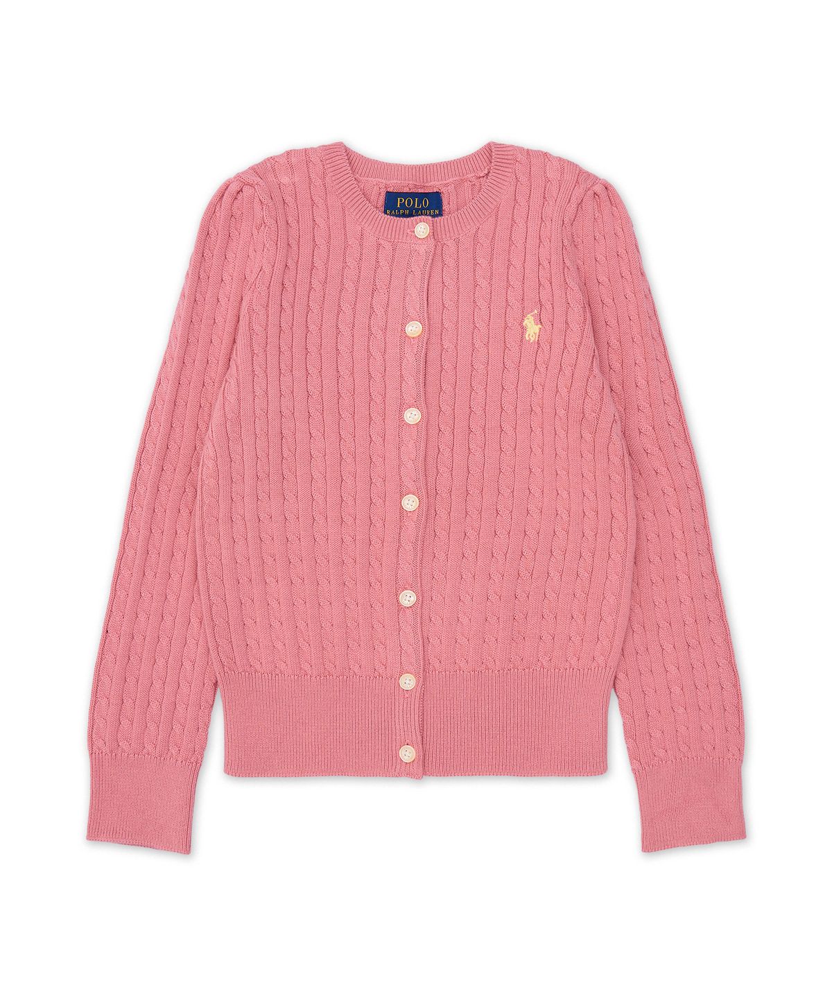 폴로 랄프 로렌 칠드런(POLO RALPH LAUREN CHILDREN) 미니 케이블 코튼 카디건-핑크