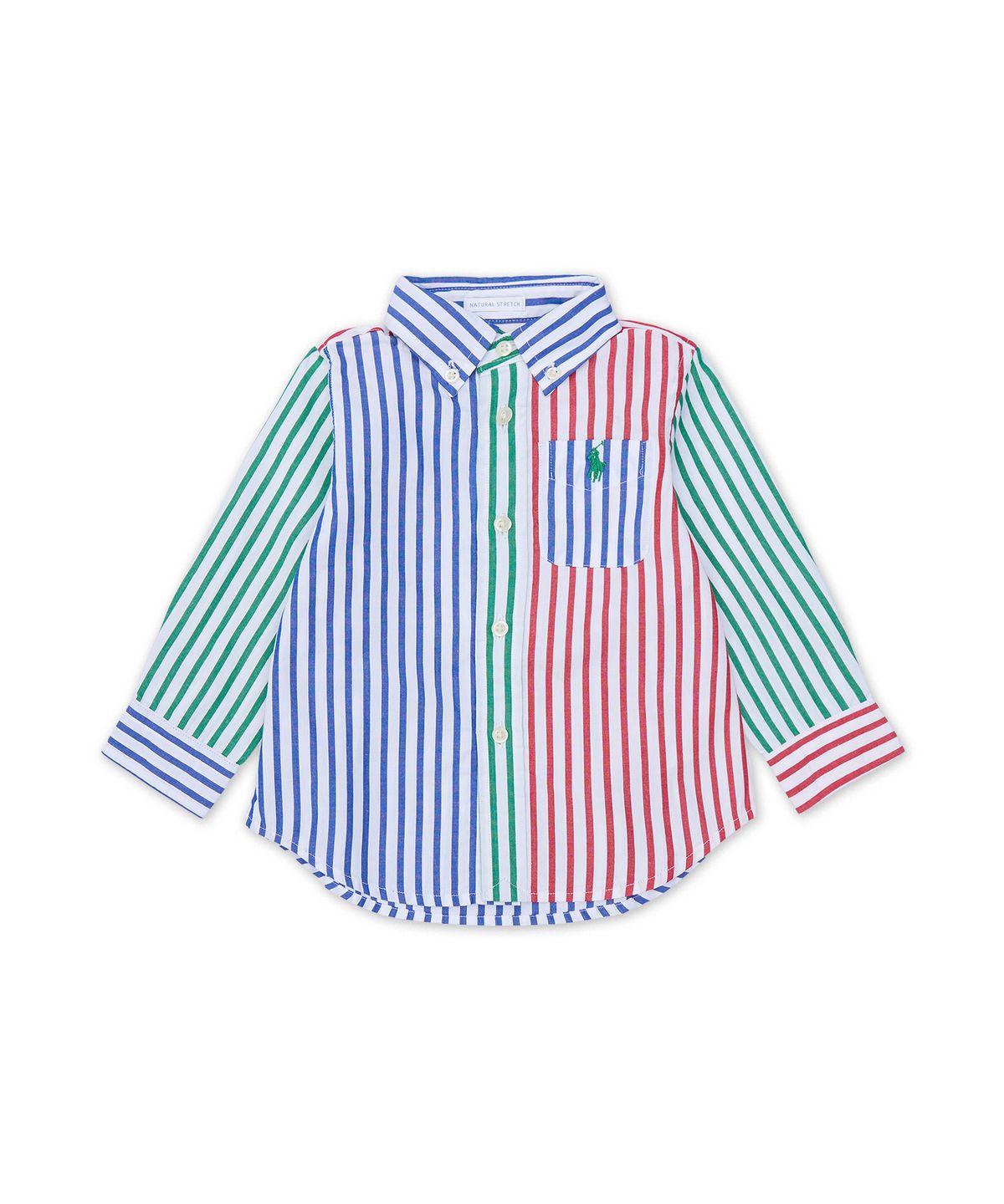 폴로 랄프 로렌 칠드런(POLO RALPH LAUREN CHILDREN) 스트라이프 코튼 포플린 펀 셔츠-멀티 컬러