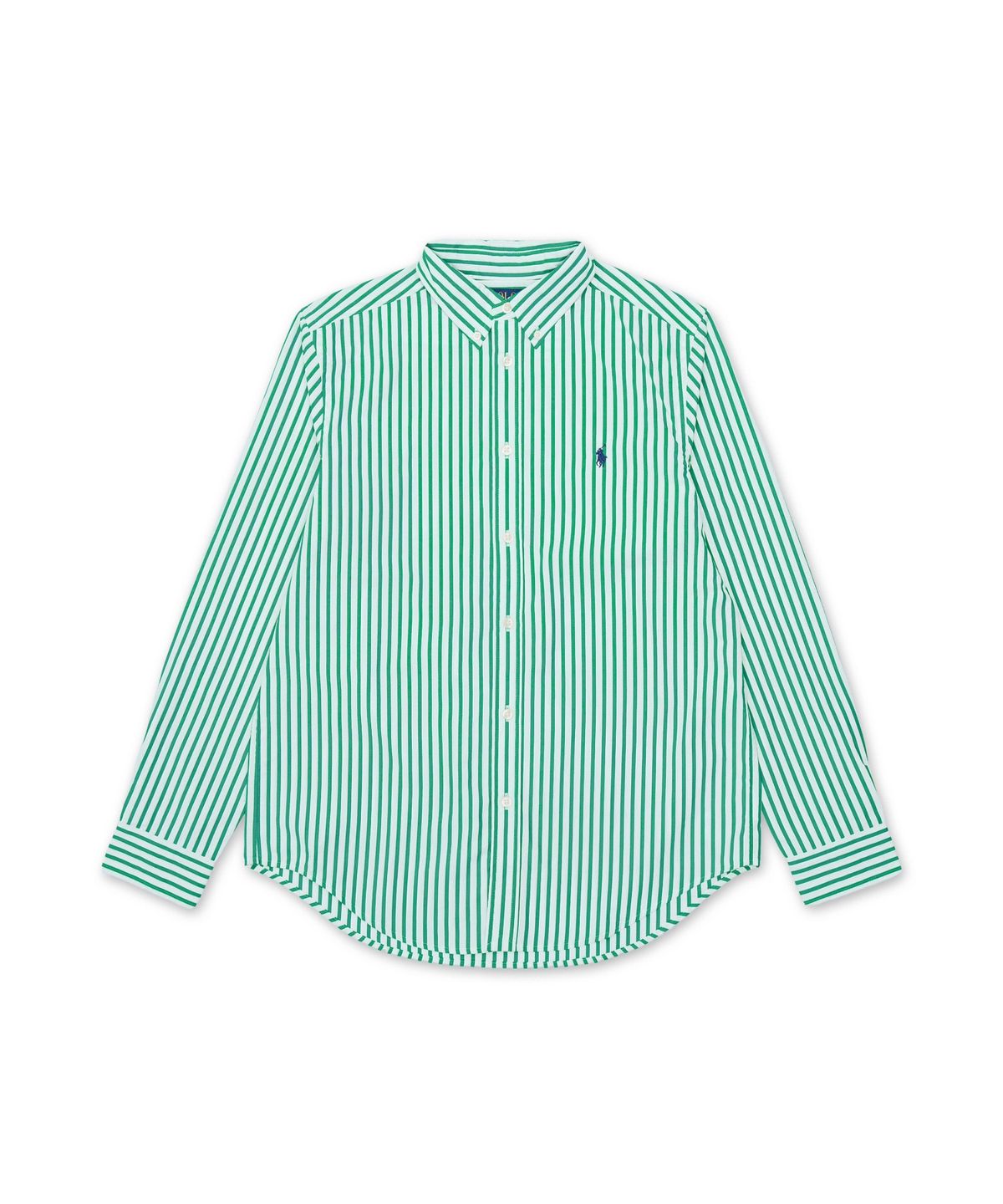 폴로 랄프 로렌 칠드런(POLO RALPH LAUREN CHILDREN) 스트라이프 코튼 포플린 셔츠-그린