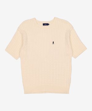 HERITAGE DAN CABLE KNIT TEE IVORY L
