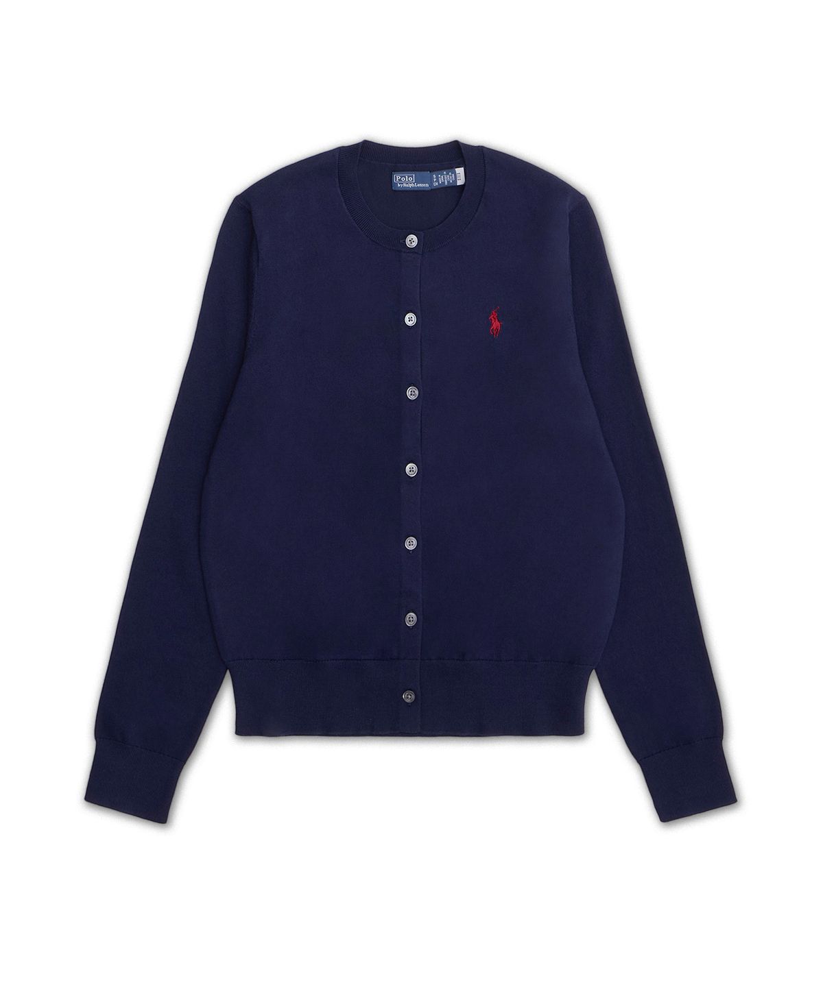 폴로 랄프 로렌(POLO RALPH LAUREN) 코튼 크루넥 카디건-블루