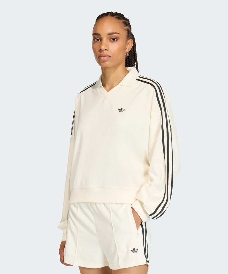 테리 타월 브이넥 롱 슬리브 폴로 셔츠 KD1401