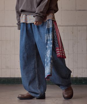 웨인 다트 밴딩 데님 팬츠 중청