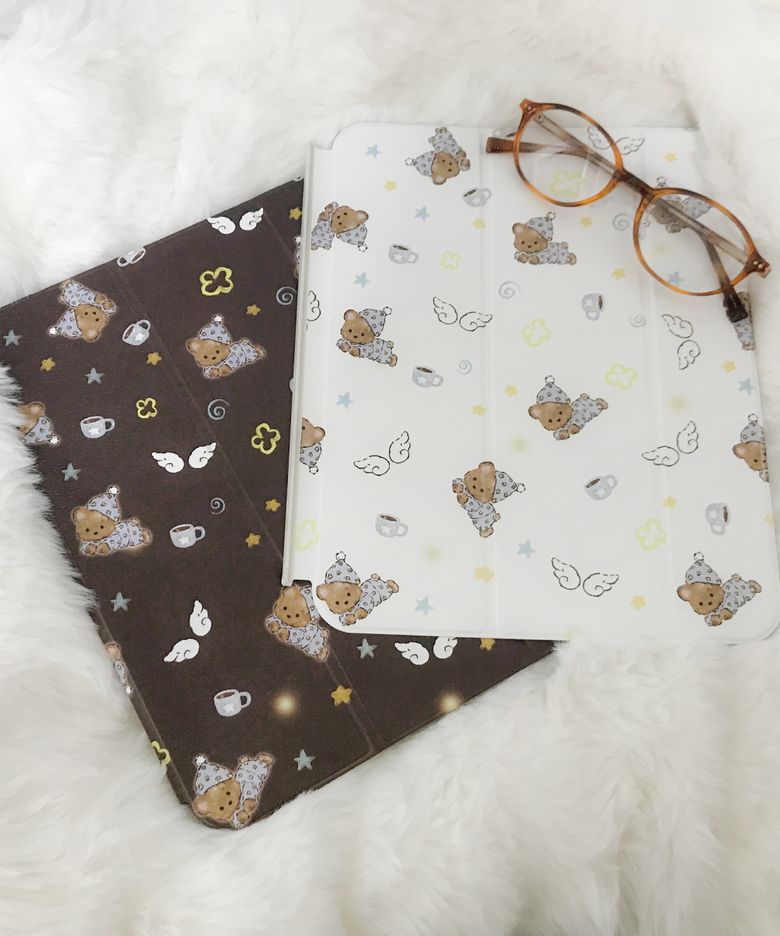 [오염걱정 끝 탈부착 iPad 케이스]Pajama Bear 펜슬 수납 커버 분리형
