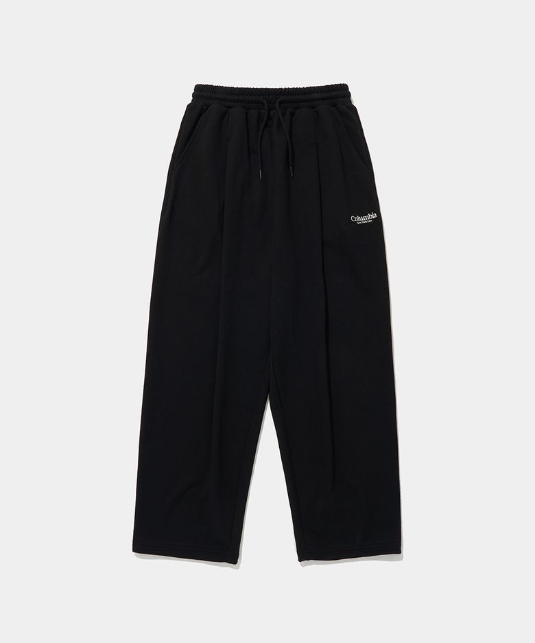 NYC EMB PINTUCK TERRY SWEATPANTS_BLACK