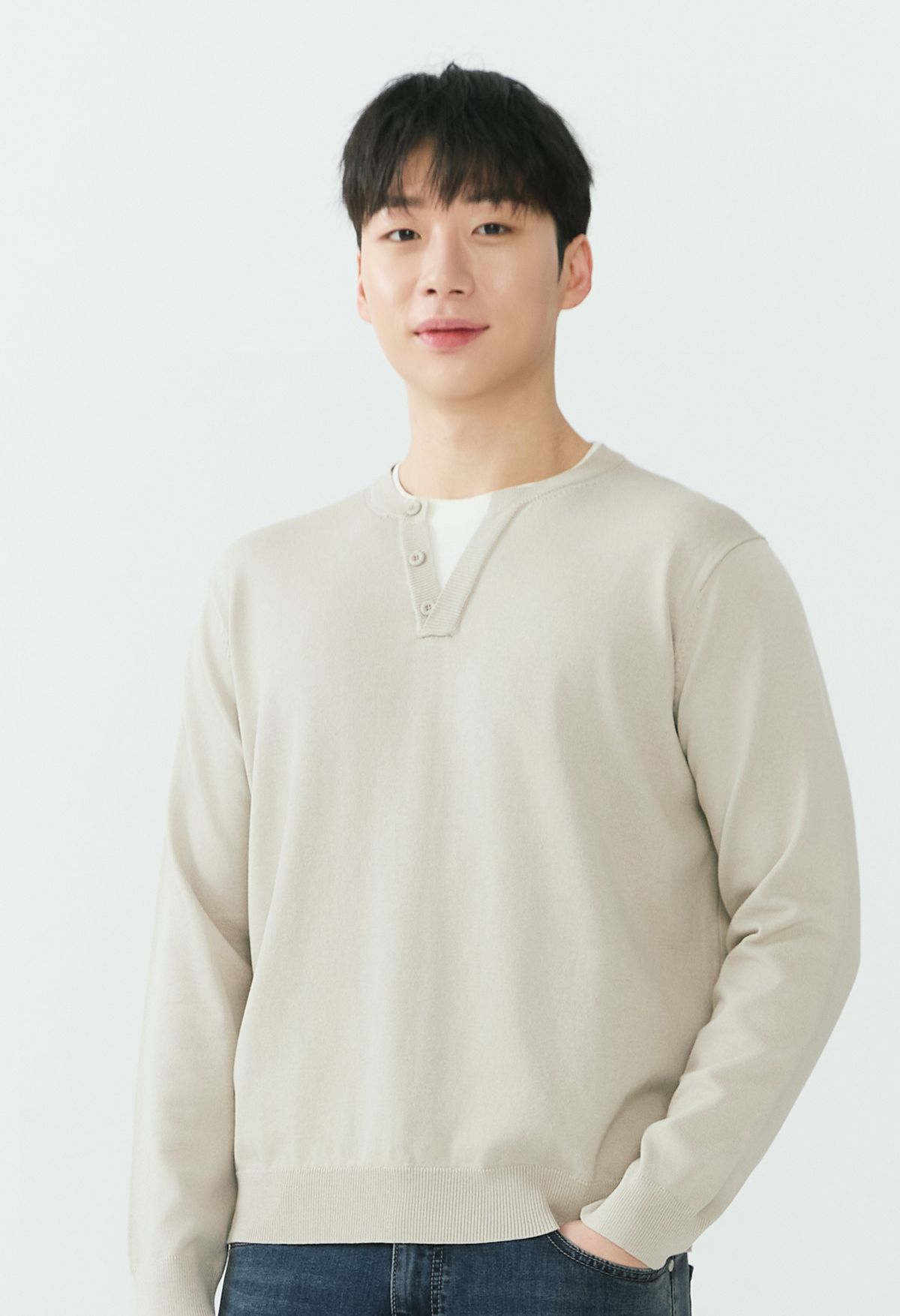 잠뱅이(JAMBANGEE) [26SS] 남성) 레이어드 니트 AQ1WSW206-LE