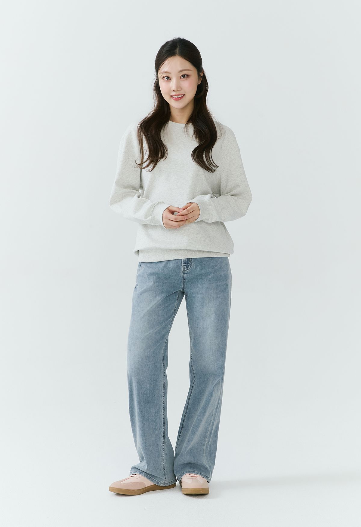 잠뱅이(JAMBANGEE) [26SS] 여성) 쿨맥스 라이트 인디고 밴드 와이드핏 TG AQ1DTG164-LB