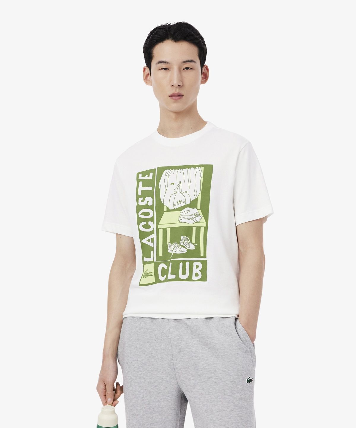 라코스테(LACOSTE) 남성 트레이닝 그래픽 반팔 티셔츠 TH1773-56G 001
