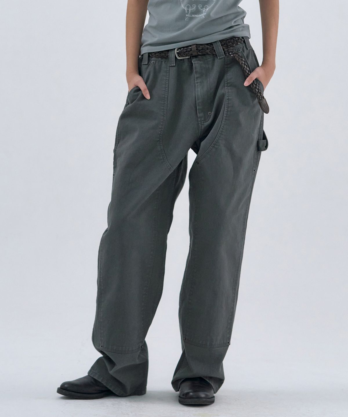 웰빙익스프레스(WELLBEING EXPRESS) Washed Carpenter Pants Khaki