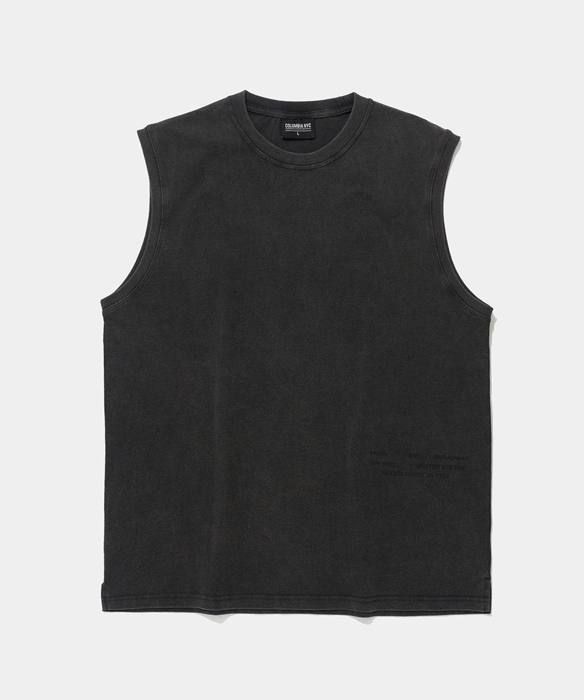 컬럼비아 유니버시티(COLUMBIA UNIVERSITY) CU PUFF LOGO SLEEVELESS T-SHIRTS_CHARCOAL