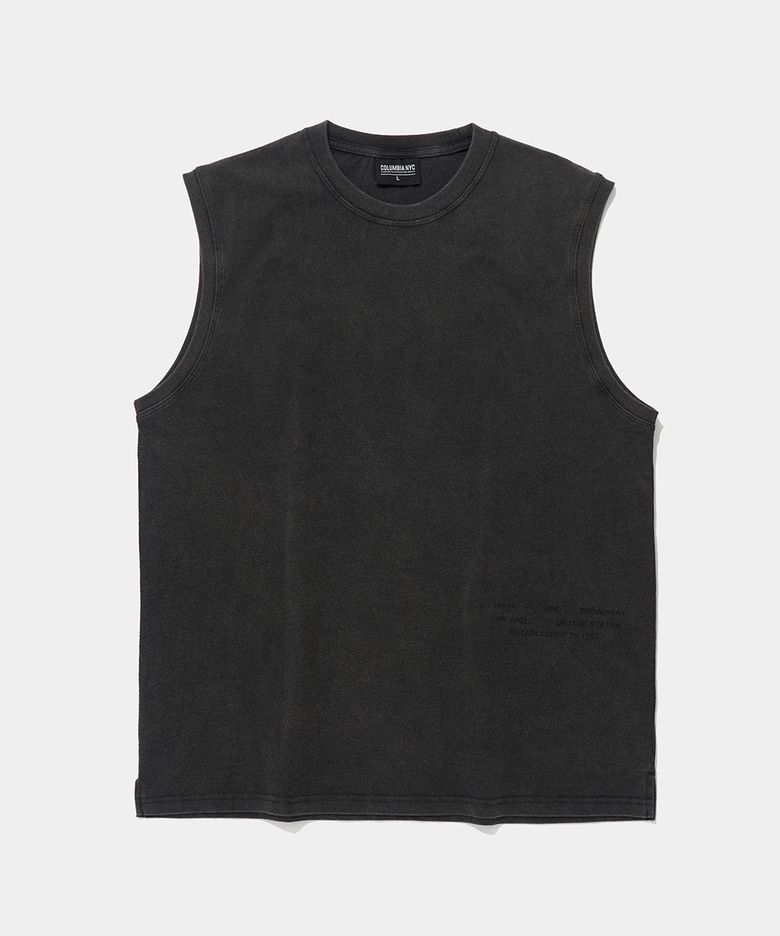 CU PUFF LOGO SLEEVELESS T-SHIRTS_CHARCOAL