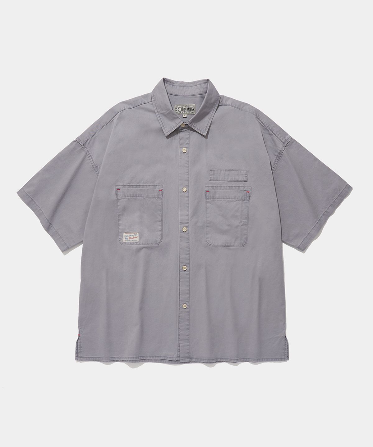컬럼비아 유니버시티(COLUMBIA UNIVERSITY) SL-LABEL WASHED BIG POCKET TWILL S/S SHIRTS_GRAY