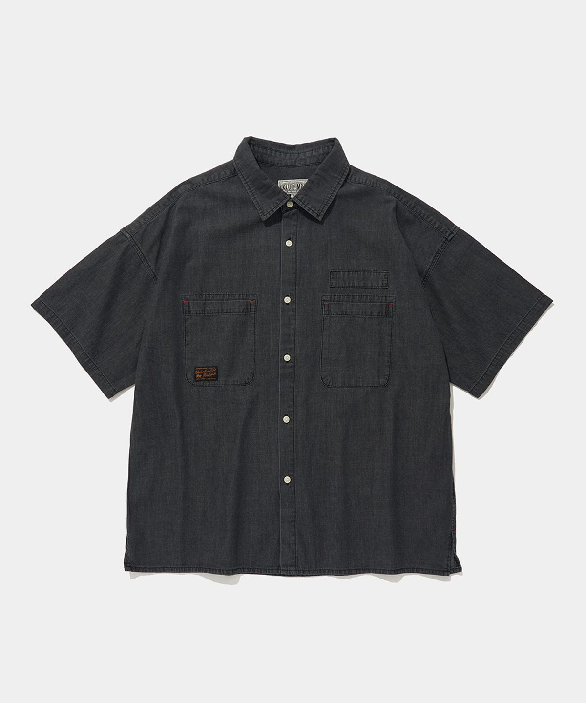 컬럼비아 유니버시티(COLUMBIA UNIVERSITY) SL-LABEL BIG POCKET DENIM S/S SHIRTS_BLACK JEAN