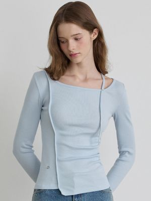 리브드 셔링 티셔츠 SK