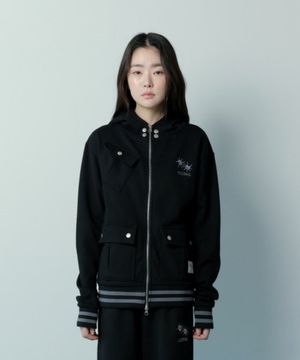 리픈 투웨이 배색 포켓 후드 집업 (2컬러)