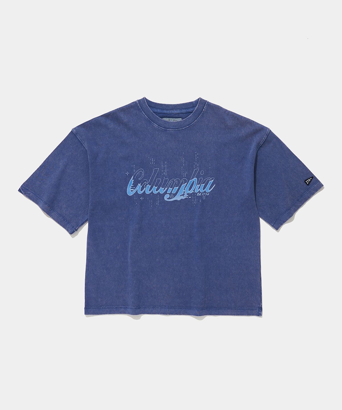 컬럼비아 유니버시티(COLUMBIA UNIVERSITY) CU BURN SALT WASHED WOMEN OVER-FIT S/S T-SHIRTS_BLUE
