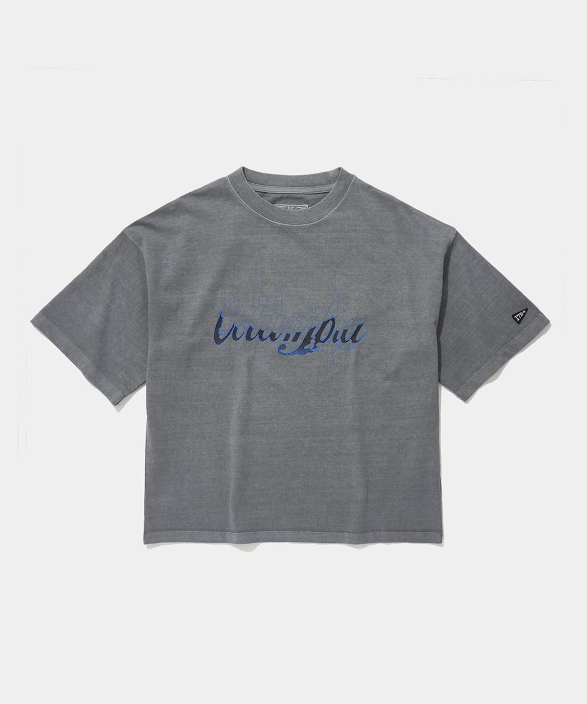컬럼비아 유니버시티(COLUMBIA UNIVERSITY) CU BURN SALT WASHED WOMEN OVER-FIT S/S T-SHIRTS_GRAY