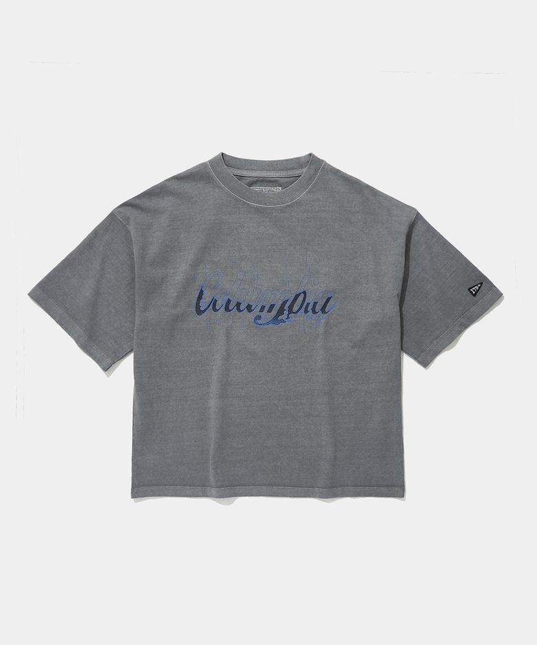 CU BURN SALT WASHED WOMEN OVER-FIT S/S T-SHIRTS_GRAY