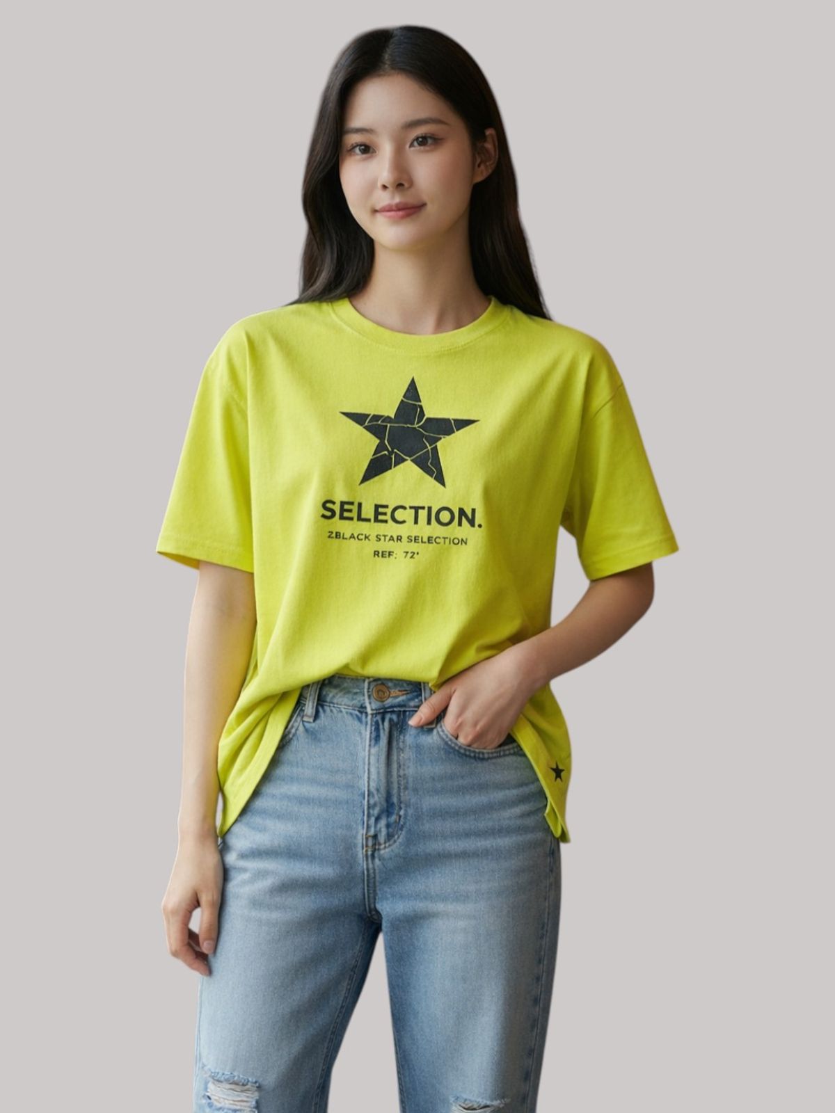 지블랙(ZBLACK) 스타셀렉션 빅로고  크렉스타 NEON YELLOW