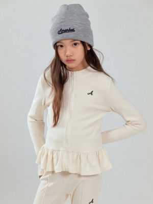 A RUFFLE ZIP-UP JACKET IVORY