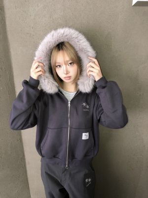 소이 투웨이 퍼 후드 집업 (2컬러)