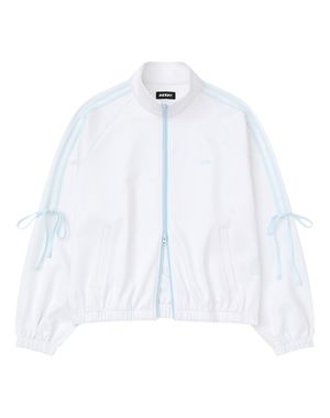 리본 타이 트랙 탑 화이트