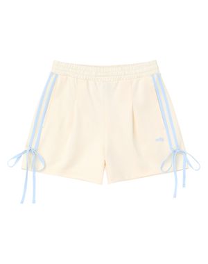 리본 트랙 쇼츠 크림