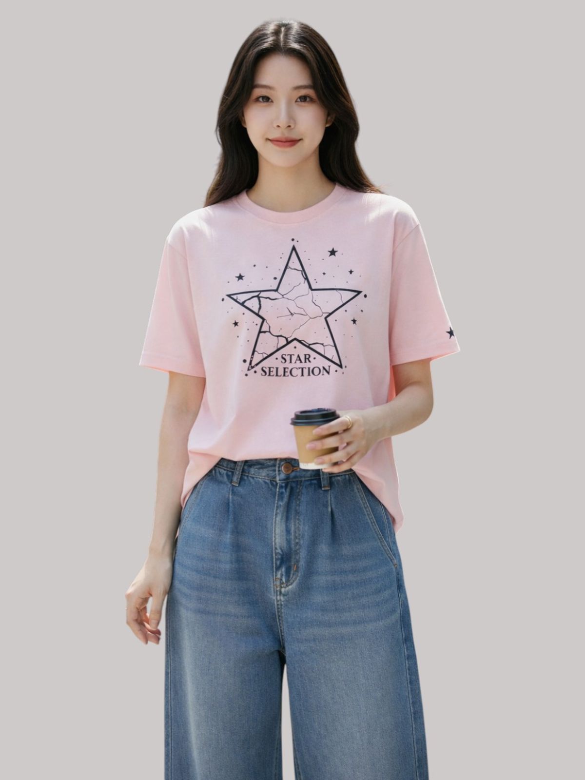 지블랙(ZBLACK) 스타셀렉션 빅로고  위드스타 LIGHT PINK