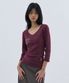 V neck 3/4 sleeve Burgundy