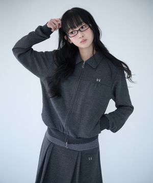 MINI CHECK SWEAT JK CHARCOAL