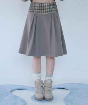 MINI CHECK SWEAT SK BEIGE