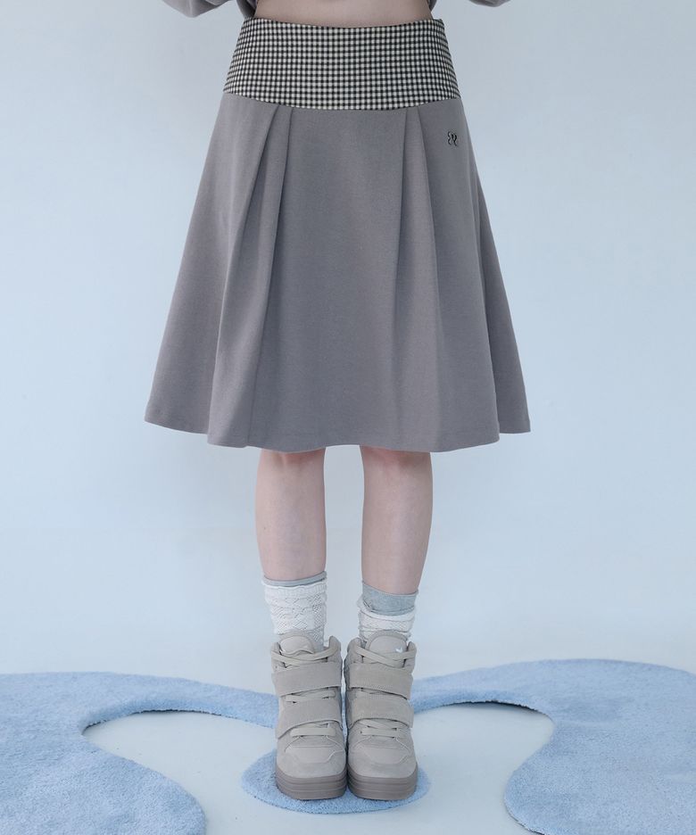 MINI CHECK SWEAT SK BEIGE