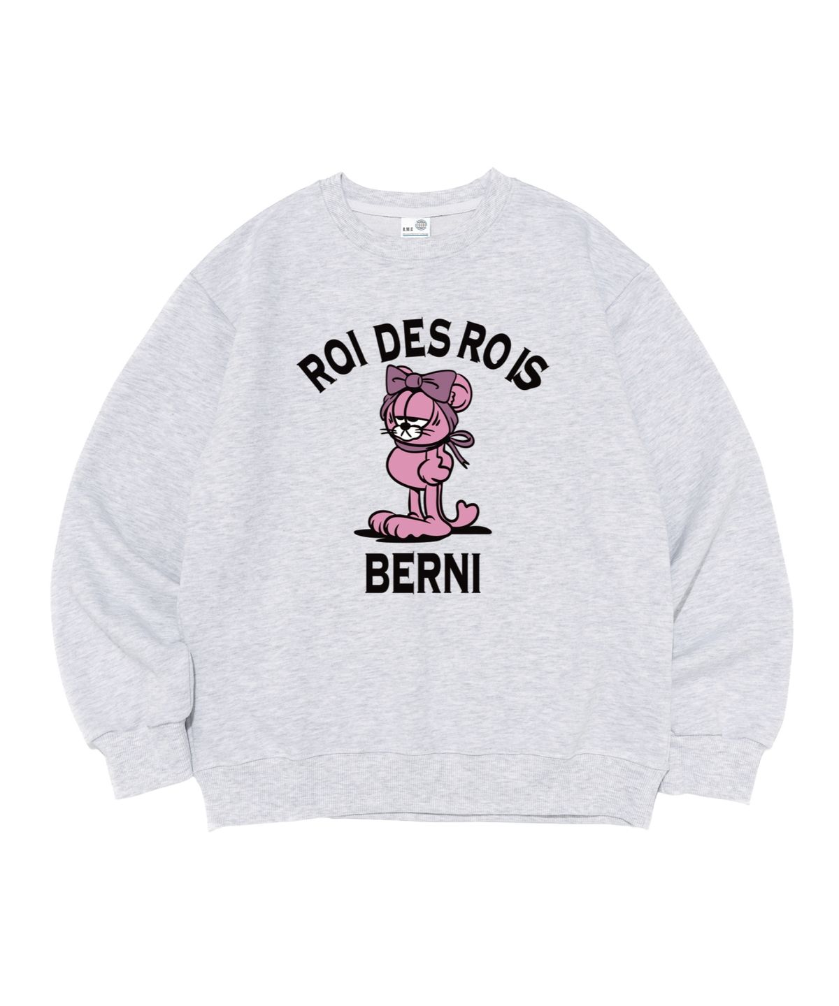 베르니(BERNI) [기모/노기모] (BERNI X ROA) 베르니 로고 맨투맨 (라이트그레이)