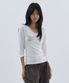 V neck 3/4 sleeve White