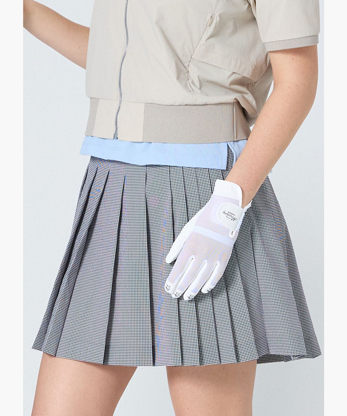 먼싱웨어(MUNSINGWEAR) 여성 메쉬 양손 장갑 화이트 MR122LGL31