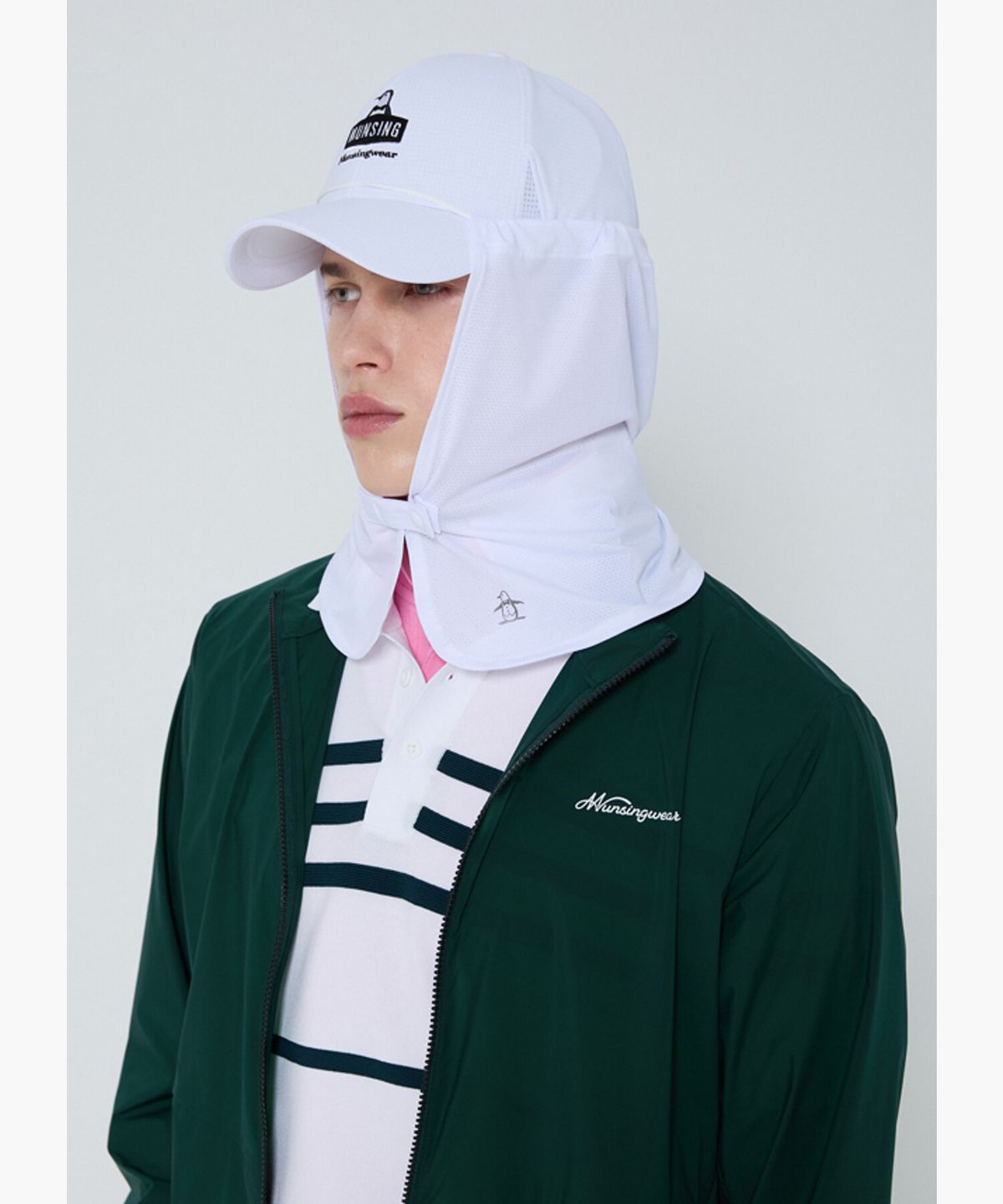 먼싱웨어(MUNSINGWEAR) [ANTI-UV] 냉감 모자 차양 썬가드 화이트 MR221MCM42