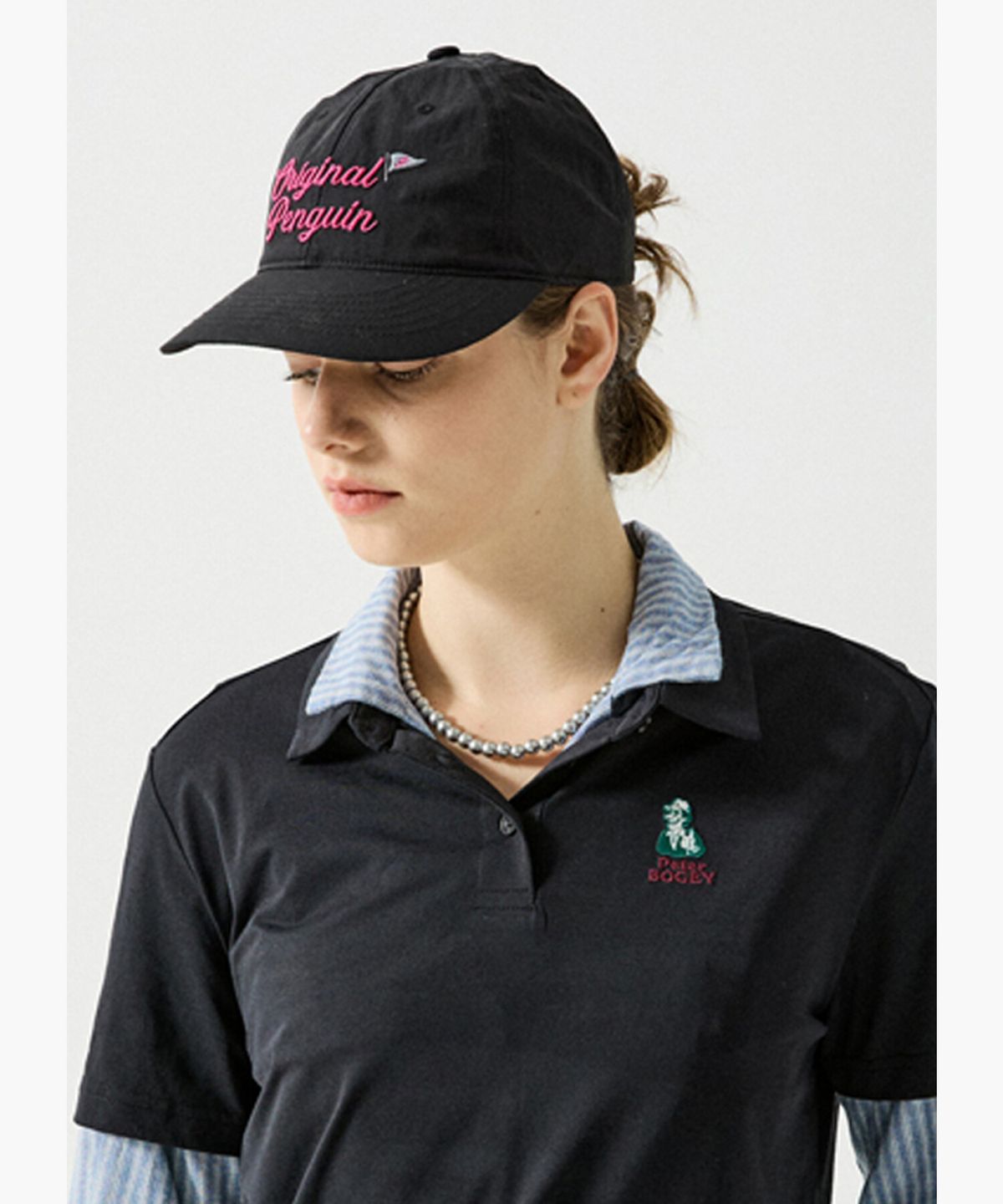 펭귄 바이 먼싱웨어(penguin by munsingwear) 남성 오리지널 펭귄 나일론 볼캡 블랙 MR121PCP21