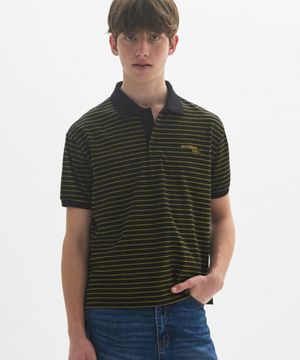 M.C UNISEX, Classic Stripe PK Tee / BLACK