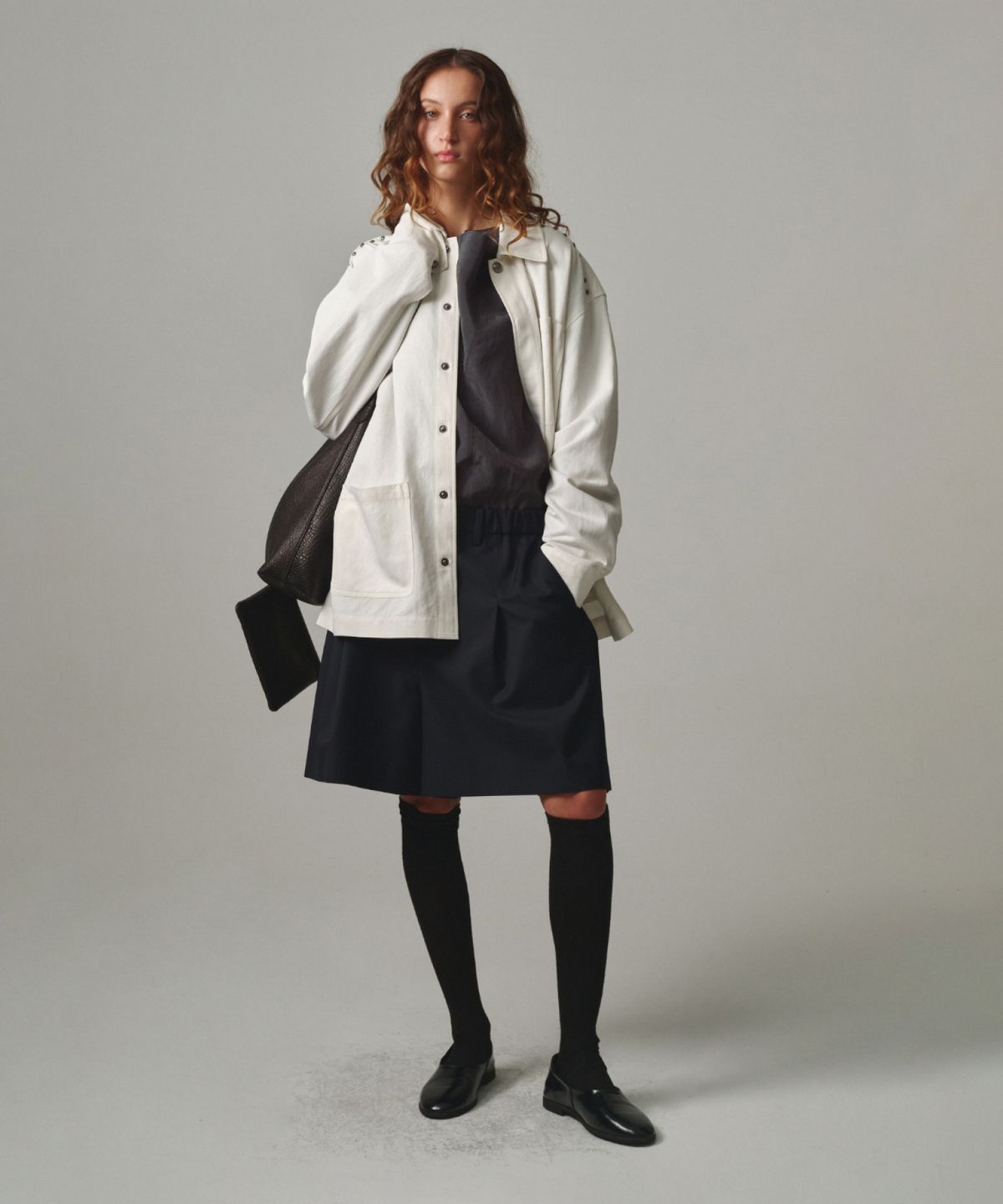 문선 아카이브(MOONSUN ARCHIVE) UNISEX, Back Pleated Skort / BLACK