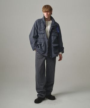 UNISEX, Washed Cinch-Back Pants / NAVY