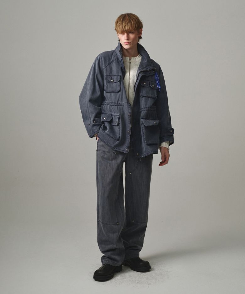 UNISEX, Washed Cinch-Back Pants / NAVY