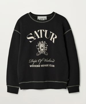 크레스트 로고 그래픽 스웨트셔츠 블랙