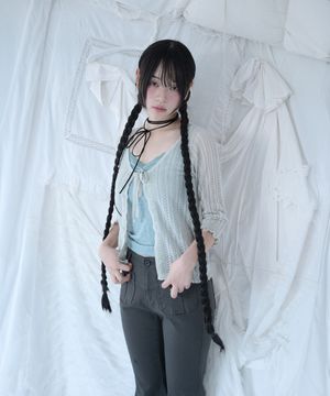 3/4 LACE KNIT CARDIGAN MISTY MINT