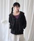 LACED TWOFOLD HOOD ZIP-UP BLACK