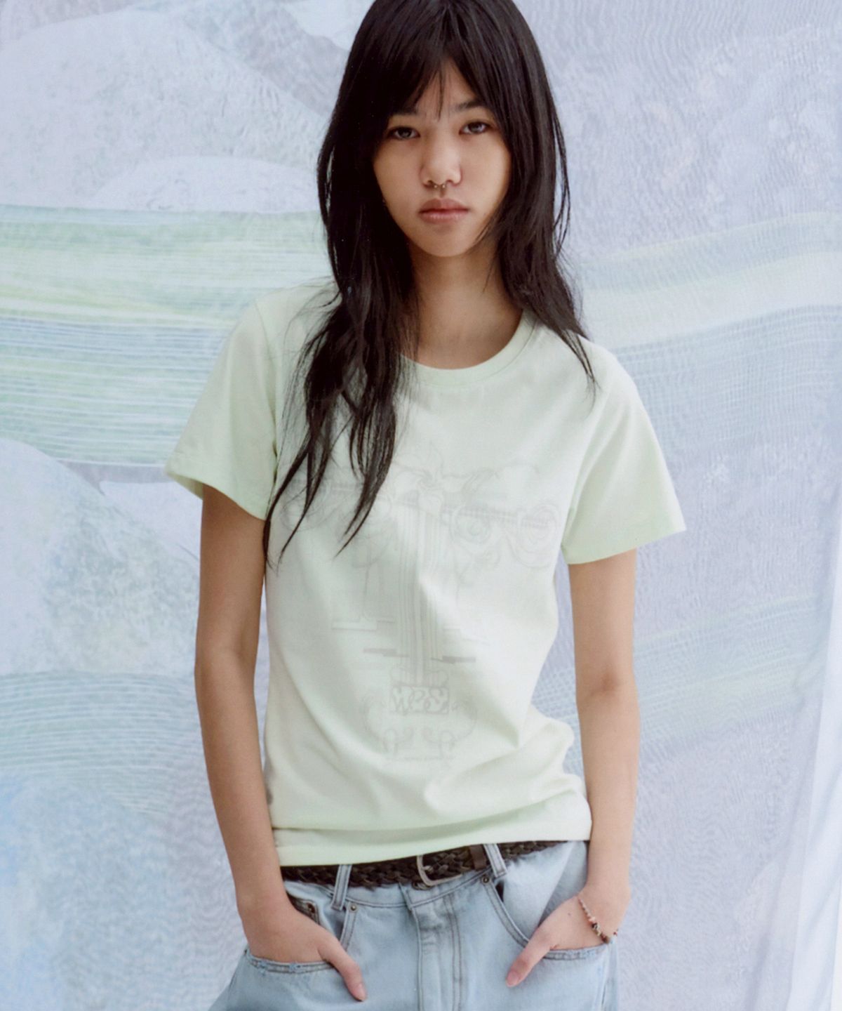 웰빙익스프레스(WELLBEING EXPRESS) Flower Tattoo Tee Mint