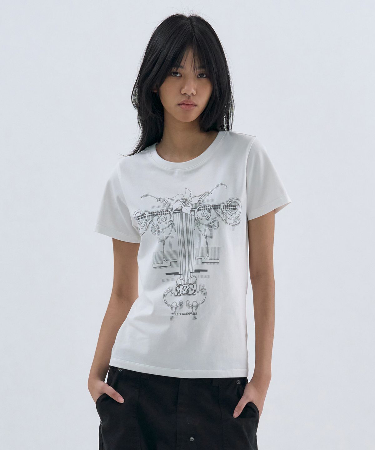 웰빙익스프레스(WELLBEING EXPRESS) Flower Tattoo Tee White