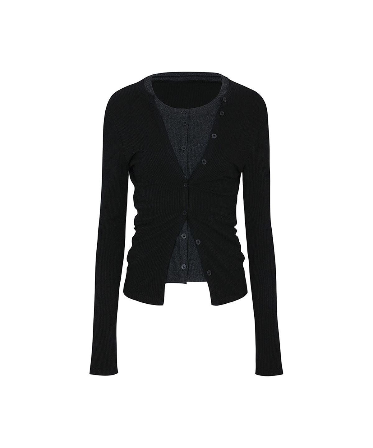 페인오어플레져(PAINORPLEASURE) SECRET 2WAY CARDIGAN (SS ver.) black